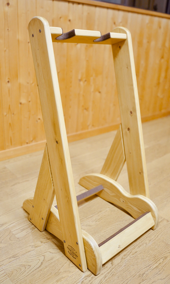 【オーダー品】手作り木工　木製ギタースタンド （オーク） ２本掛け 13枚目の画像