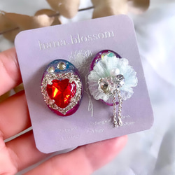 glass oval jewelry strawberry heart Earrings 7枚目の画像