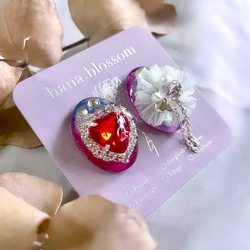 glass oval jewelry strawberry heart Earrings 6枚目の画像