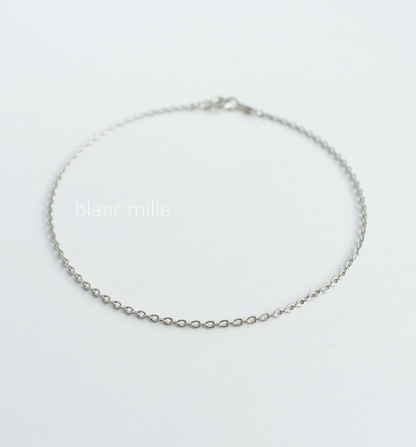 No.b-p1.25-600○*Pt850チェーンブレスレット  オーダー制作○*プラチナシンプルブレス　小豆チェーン