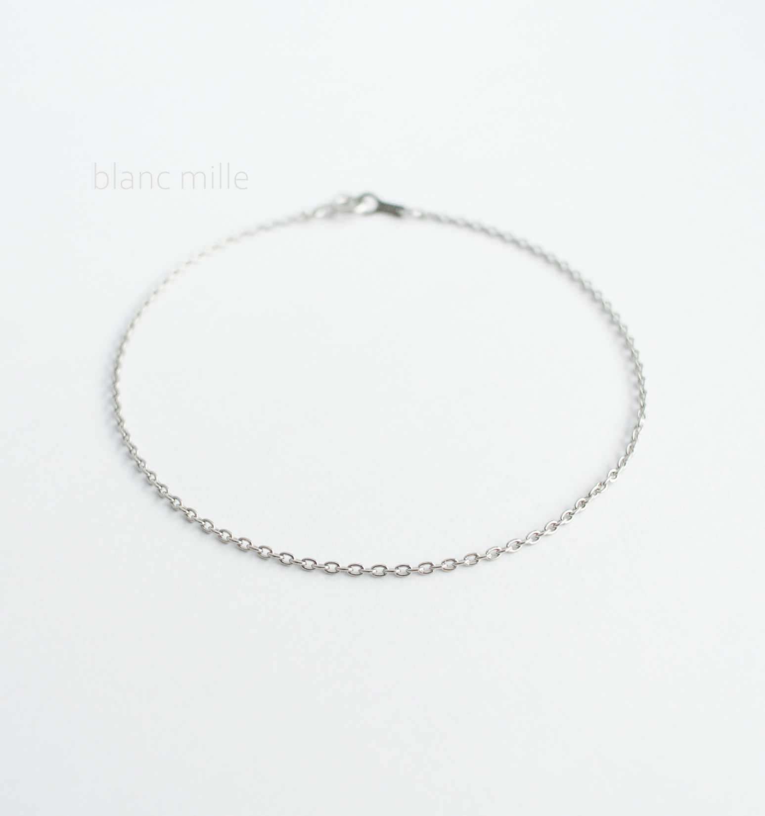 No.b-p1.25-600○*Pt850チェーンブレスレット  オーダー制作○*プラチナシンプルブレス　小豆チェーン