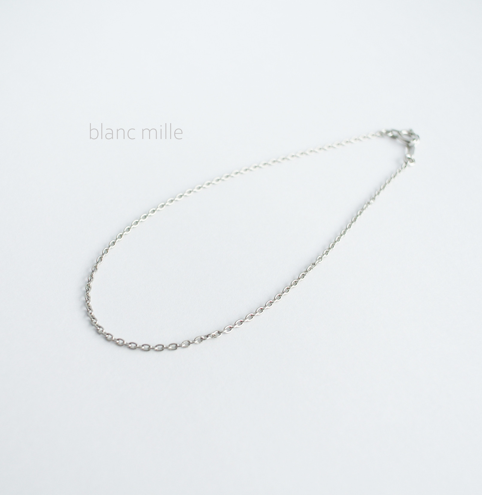 No.b-p1.25-600○*Pt850チェーンブレスレット  オーダー制作○*プラチナシンプルブレス　小豆チェーン