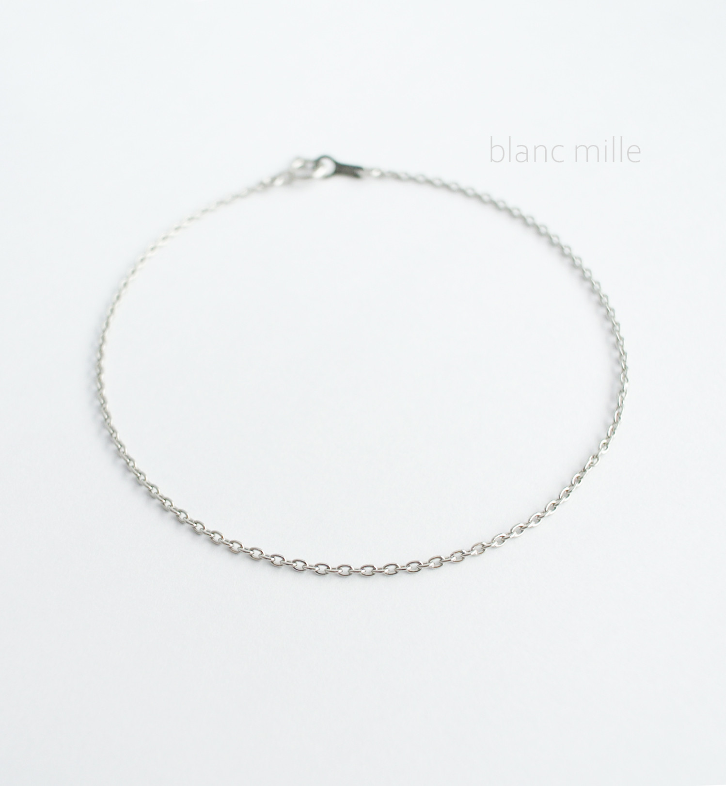 No.b-p1.25-600○*Pt850チェーンブレスレット  オーダー制作○*プラチナシンプルブレス　小豆チェーン