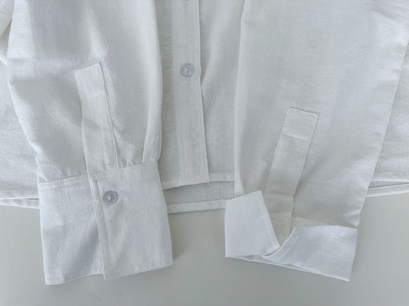 コットンリネン素材　ボタンシャツ（オフホワイトカラー） 11枚目の画像