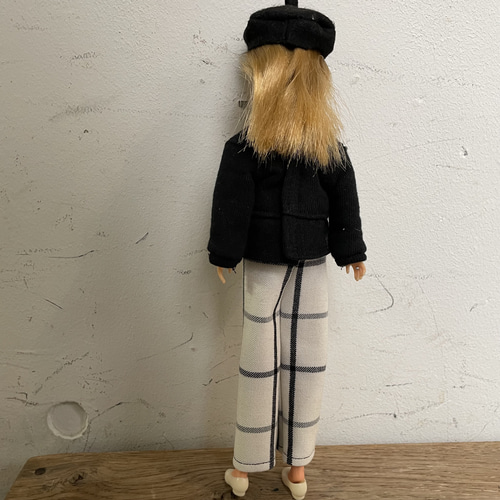 O231リカちゃんママ ジェニーちゃん ハンドメイド 服 チェックマリン