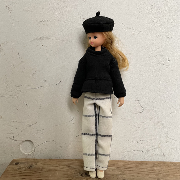 O231リカちゃんママ ジェニーちゃん ハンドメイド 服 チェックマリン