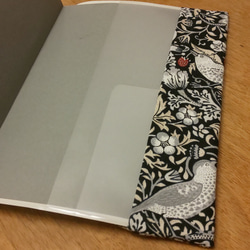 ブックカバー手帳カバー 布 モリス100%コットン使用 無印良品の手帳にぴったり 3枚目の画像