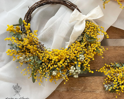 ミモザのハーフリース♡ ドライフラワー fairy ai flower 通販