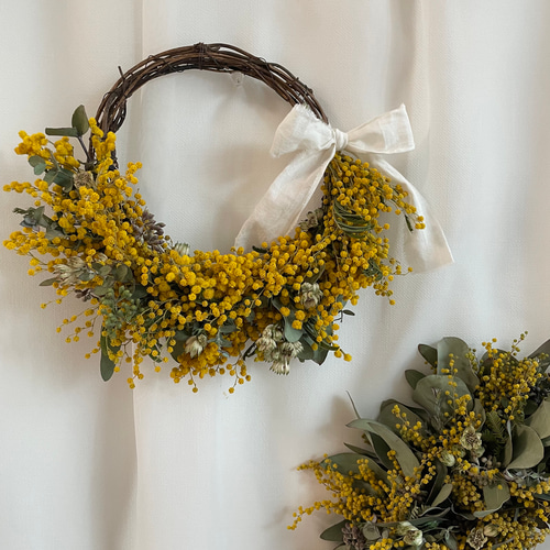 ミモザのハーフリース♡ ドライフラワー fairy ai flower 通販