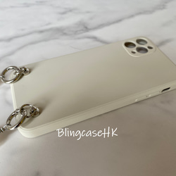 送料無料 落下防止 リストバンドパール チェーン iPhone 15 全機種対応 Samsung ケース スマホケース 5枚目の画像
