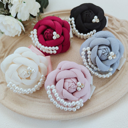 コサージュ 入学式 卒業式 カメリア風 翌日発送 ホワイト ピンク