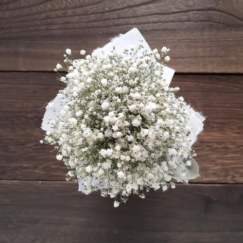 受注製作】カスミソウのモノトーンブーケ ドライフラワー 花番