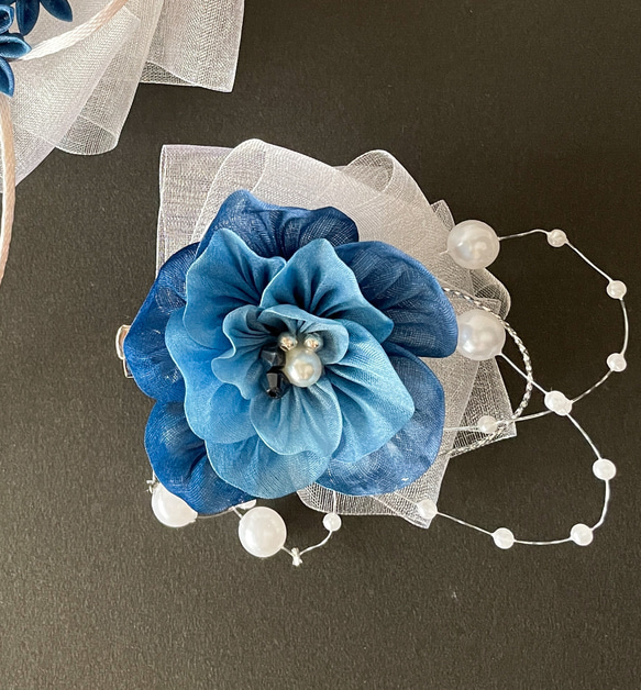 Japan blue〜藍華〜コサージュ(シルク) コサージュ ひめはな 通販