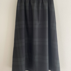 ブラックウォッチのフレアスカート(ブラック) 2枚目の画像