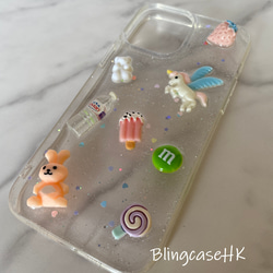 送料無料 キラキラ 樹脂 可愛い iPhone 15 全機種対応 Samsung S24 ケース クリア スマホケース 3枚目の画像