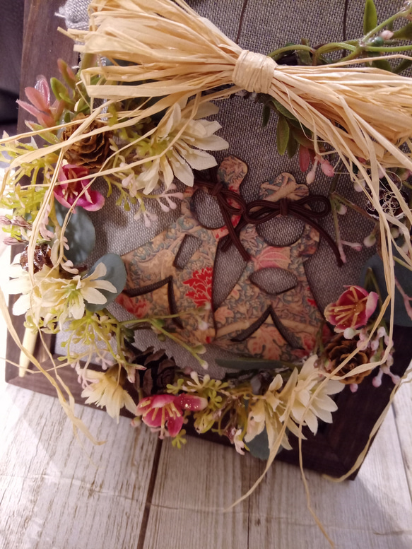 お雛様のフレーム飾り＾＾春リースとチューリップのミニ黒板ピックつき＾＾ 7枚目の画像