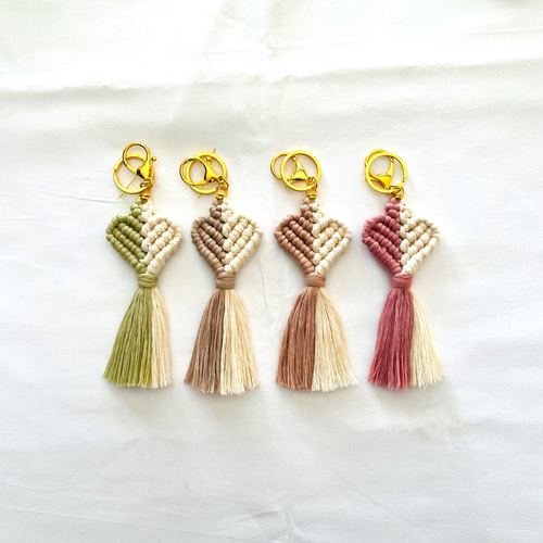 マクラメ ハートキーホルダー キーリング アトリエノビリス 通販