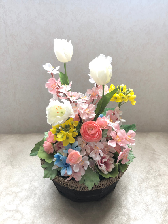 春のお花見アレンジメント　アーティフィシャルフラワー 3枚目の画像