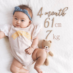 マンスリーレターバナー　ウッドバナー　木製バナー　月齢フォト 2枚目の画像