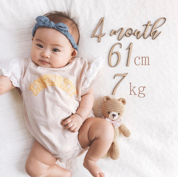 マンスリーレターバナー　ウッドバナー　木製バナー　月齢フォト 2枚目の画像