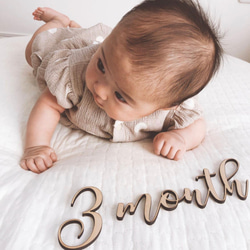 マンスリーレターバナー　ウッドバナー　木製バナー　月齢フォト 6枚目の画像