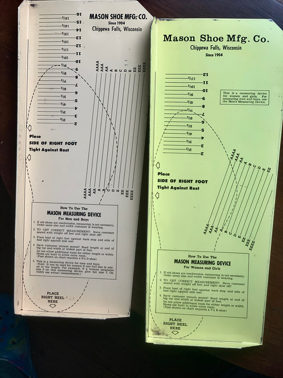 アド付き made in USA 靴サイズ計測デバイス1940-60年代Mason Measuring Device 2枚目の画像