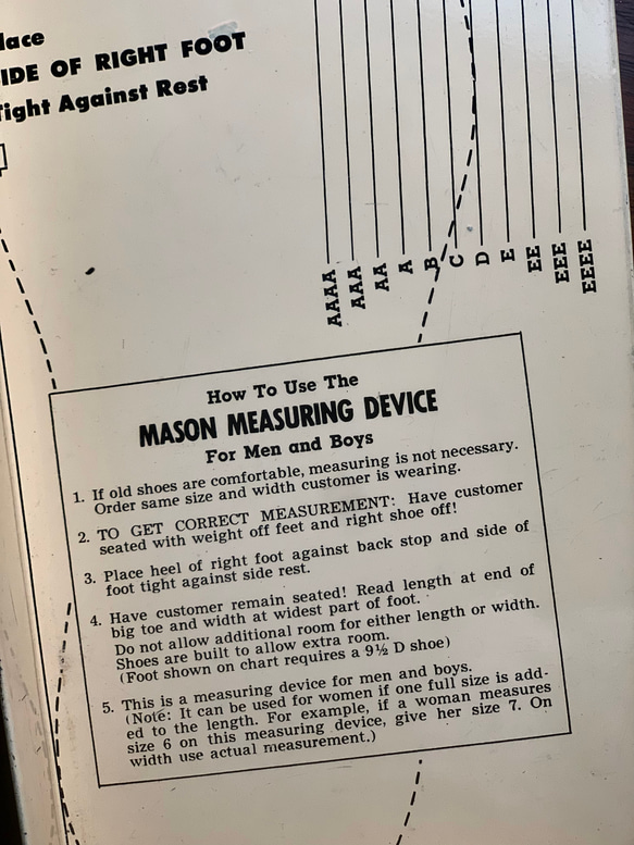 アド付き made in USA 靴サイズ計測デバイス1940-60年代Mason Measuring Device 20枚目の画像