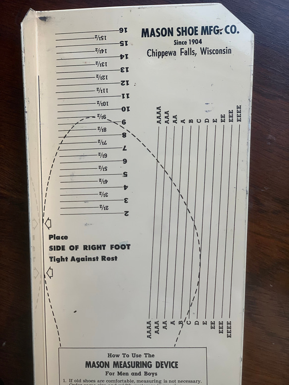 アド付き made in USA 靴サイズ計測デバイス1940-60年代Mason Measuring Device 18枚目の画像