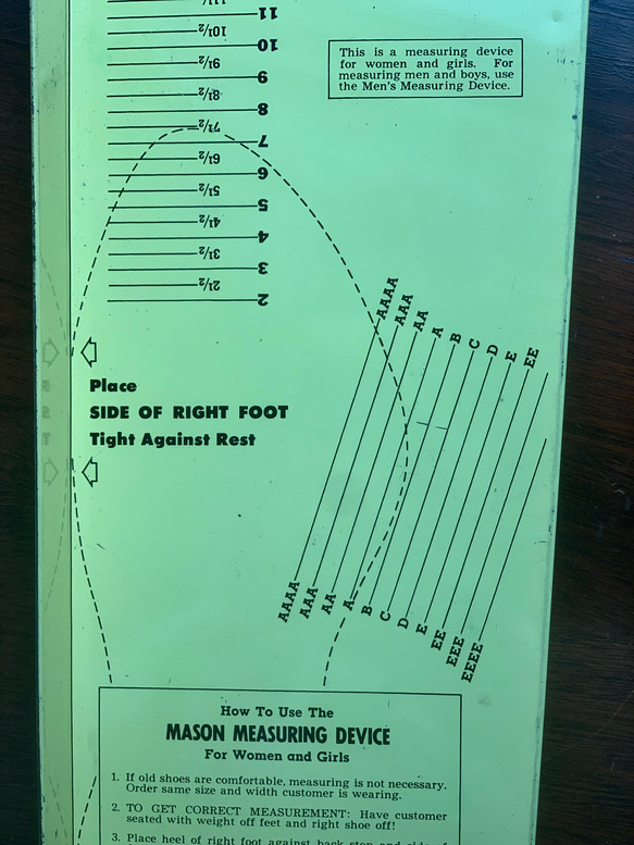 アド付き made in USA 靴サイズ計測デバイス1940-60年代Mason Measuring Device 16枚目の画像