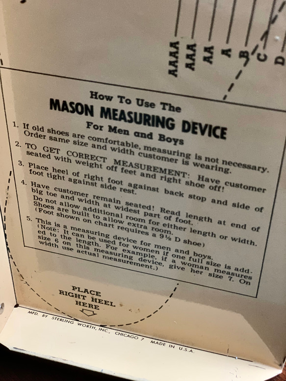 アド付き made in USA 靴サイズ計測デバイス1940-60年代Mason Measuring Device 6枚目の画像