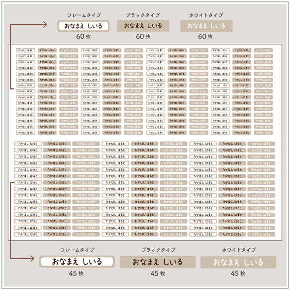 【TW01】耐水✨315枚入り/選べるカラー全7色/アソートパック/お名前シール/スモーキー/小さめ/男の子/女の子 3枚目の画像