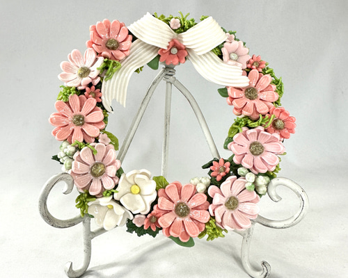 春色カラーのお花のリース リース Atelier tête-à-tête 通販 15388838