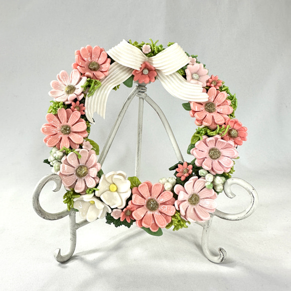 春色カラーのお花のリース リース Atelier tête-à-tête 通販 15388838