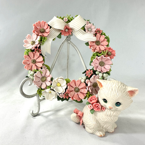 春色カラーのお花のリース リース Atelier tête-à-tête 通販 15388838