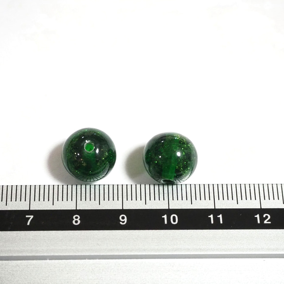 5個 とんぼ玉 12mm グリーン ガラスビーズ ガラスパーツ アクセサリーパーツ 【A541】 3枚目の画像