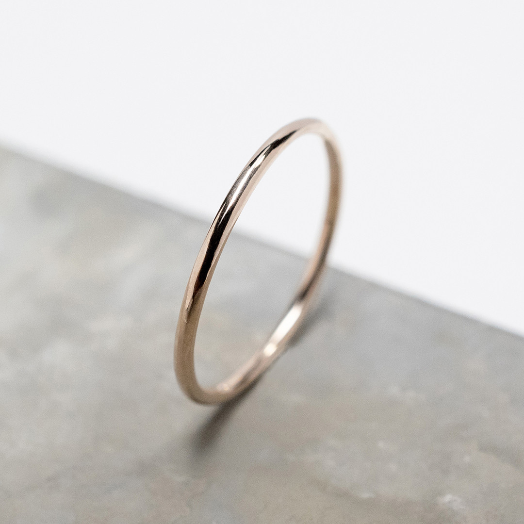 鏡面 K18PGピンクゴールドプレーンリング 1.2mm幅 グロス｜K18PG RING｜930