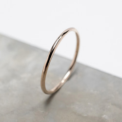 つや消し K18PGピンクゴールドプレーンリング 1.2mm幅 マット｜K18PG