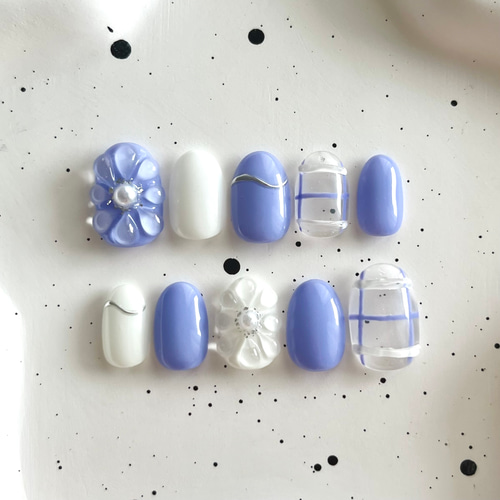 ぷっくりフラワー 【ネイルチップ】 秋 ぷっくりネイル うねうね