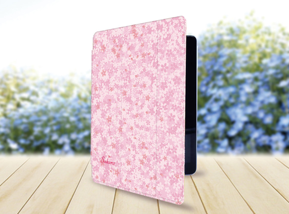 【桜のじゅーたん】手帳型iPadケース【バックカバー：ハードタイプ】（片面印刷/カメラ穴あり/はめ込みタイプ） 2枚目の画像