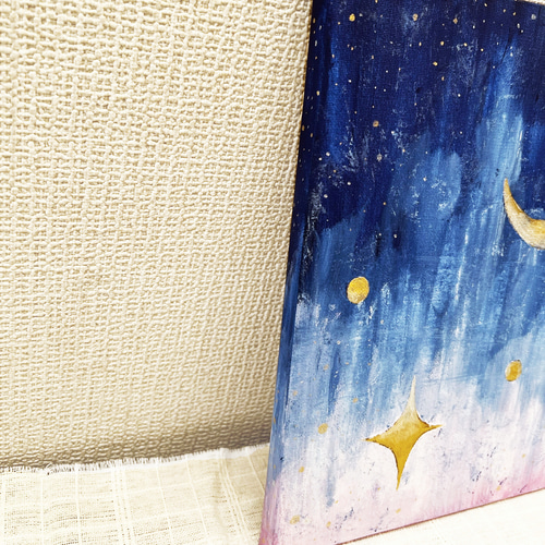 絵・イラスト】夜明けの三日月【デザイン画・インテリア】 絵画 夢と