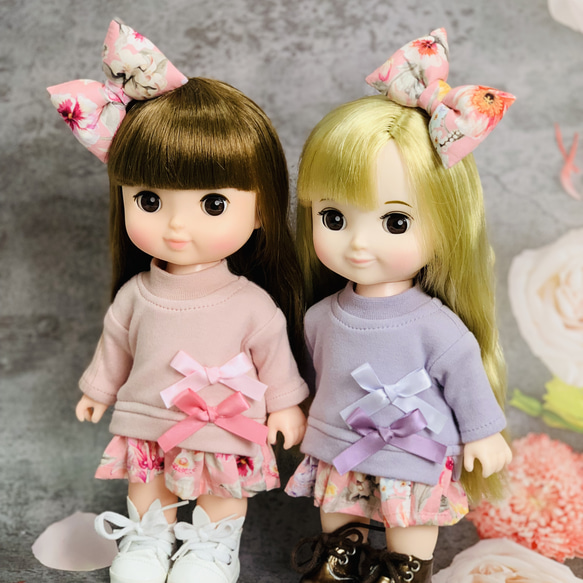 ドール服 リバティ ファブリック ドロップショルダーワンピース 26cm