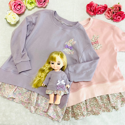 ドール服 リバティ ファブリック ドロップショルダーワンピース 26cm