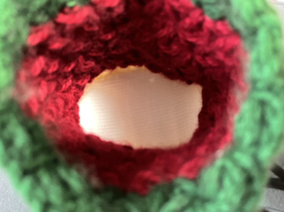 ほっこりいちごの手編みバッグ 3枚目の画像