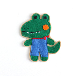 入園準備に＊ワニの大きいフェルトワッペン 名入れ＊おしゃれで可愛い