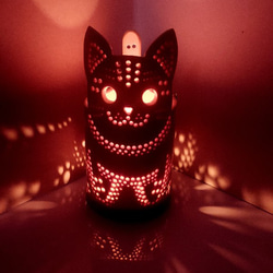 竹製キャンドルホルダー　ネコ-1　竹あかり　灯り　猫　肉球　かわいい 2枚目の画像