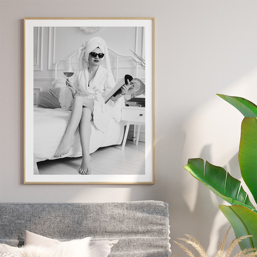 アートポスター グラマラス モノクロ バスルーム 高級感