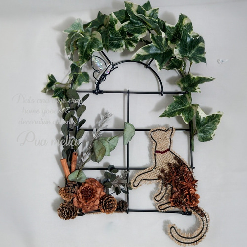 ぷうあ「2猫'S薔薇の窓」「3連リース」 ぷうあ「2猫'S薔薇の窓」「3連リース」 ぷうあ「2猫'S