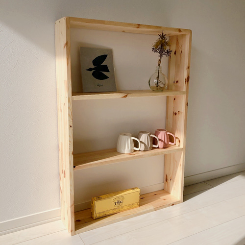 オープンシェルフ ハンドメイド シンプル棚 マグカップ収納