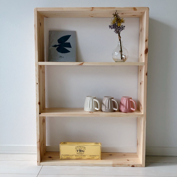 ハンドメイドシェルフ【送料込み】 オープンシェルフ ハンドメイド シンプル棚 マグカップ収納 フリー
