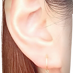 〈痛くない〉～フェイクピアス～ゴールドリング×クリスタルオーロラガラスの小さなイヤリング(両耳用)(調節可能) 12枚目の画像